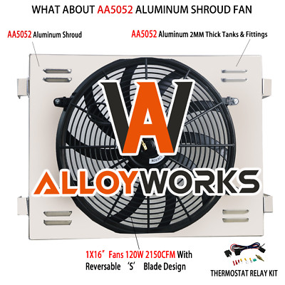 Radiator Electric Fan+Shroud Relay For 1955-1957 1956 CHEVY Bel-Air Nomad V8