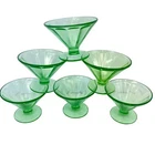 Vintage Mixed Lot Of 6 Green Uranium Sherbet Cup Glows