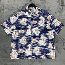Vintage Reyn Spooner Hawaiian Shirt Mens XL Coral Fishing Diving Reverse Print