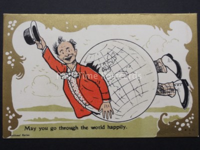 Comic Postkarte: May You Go durch die Welt Happily c1908 M & L Kunst