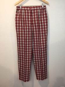 red plaid golf pants