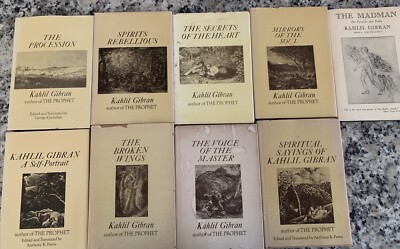 Lot Of 9 Hardcover Khalil Gibran Books: Thoughts And Meditations, The Procession