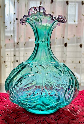 工芸品 BLUE ORIGINAL PERSIAN GLASS HAND MADE Antique Persian `tear catcher` vase bottle sprinkler, cobalt