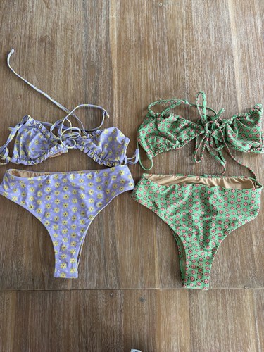 hey harper Floral Bikini Set Adjustable Spaghetti Straps Multicolor Size M