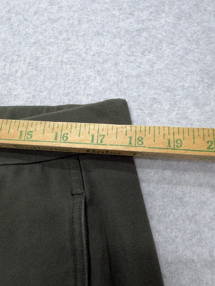 Pantalones Eileen Fisher para mujer grandes verdes de algodón orgánico elásticos cónicos Foto 3 de 4