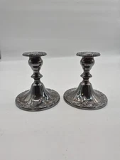 Vintage Gorham Silver Plated Taper Candlestick Candle Holder Pair YC3004 Ornate