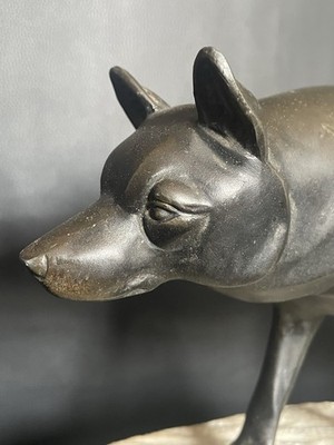 Antike Statue Wolf Regule Bronze Patiniert Skulptur Figur 