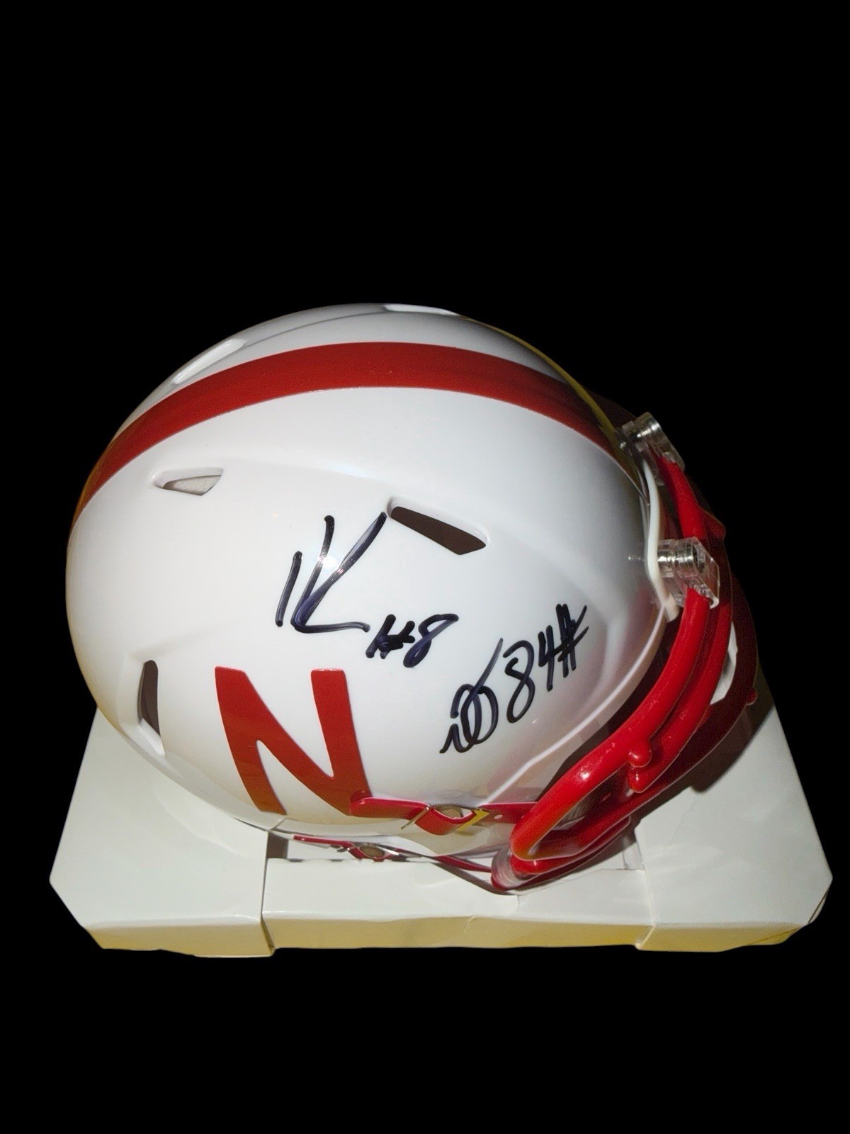 Deshon Singleton Autographed Signed Nebraska Cornhuskers DJ Football Mini Helmet DB JSA 