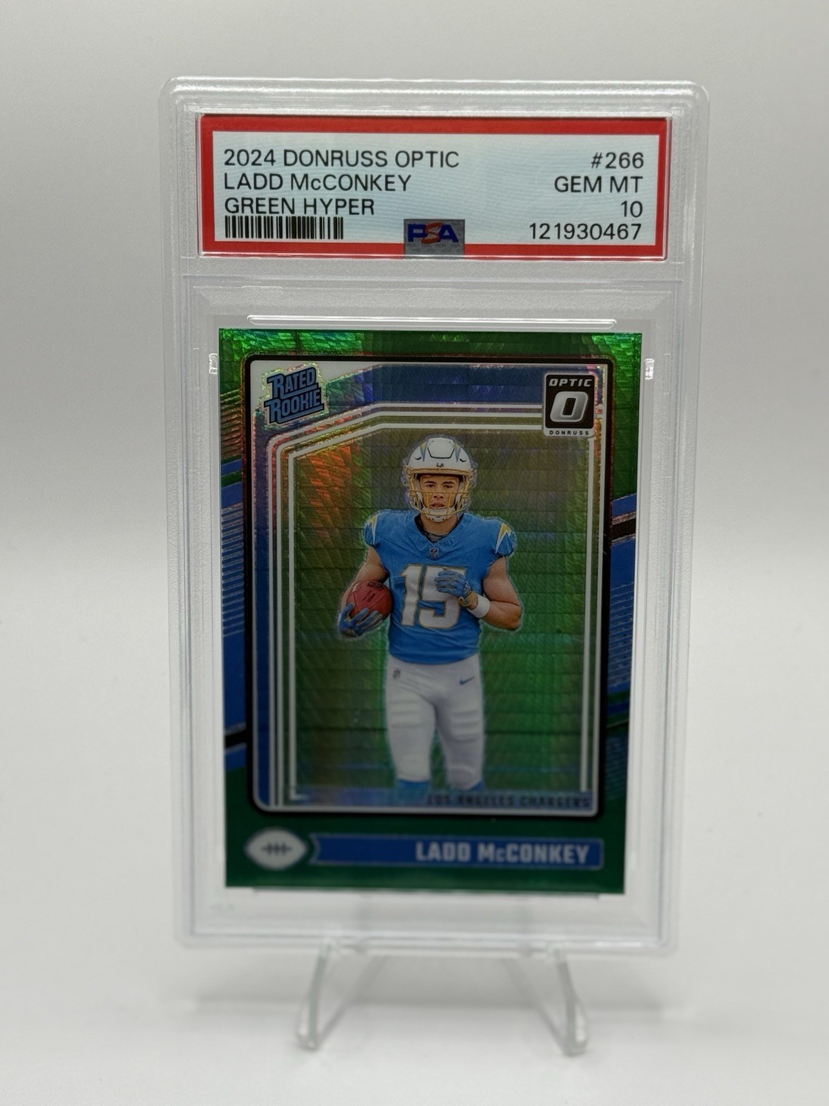 2024 PANINI DONRUSS OPTIC GREEN HYPER #266 LADD MCCONKEY ROOKIE RC PSA 10