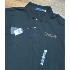 Polo Ralph Lauren Classic Fit Mesh Logo Polo Shirt Black Men's Sz 2XB