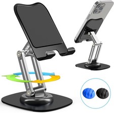 Cell Phone Stand for Desk, Adjustable Foldable Desktop Phone Holder, 360 Degree