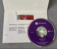 Windows Win 10 Pro 64 bit DVD with Genuine License Product Key New & Sealed