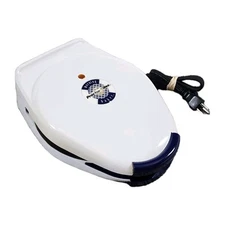 Proctor Silex Morning Baker Waffle Maker Non-Stick 26500 White Blue TESTED Works