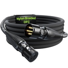 XLR Cables 6.6ft 1 Pack, Professional Gold-Plated Rean Connectors from Neutrik,