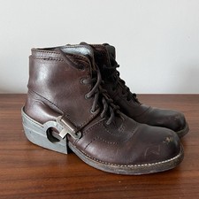Dirk Bikkembergs Archive Combat Boots EU 41 Vintage Industrial Leather Metal