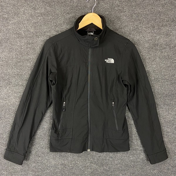 The North Face Womens Jacket S Black Long Sleeve Full Zip Mock Neck Windbreaker