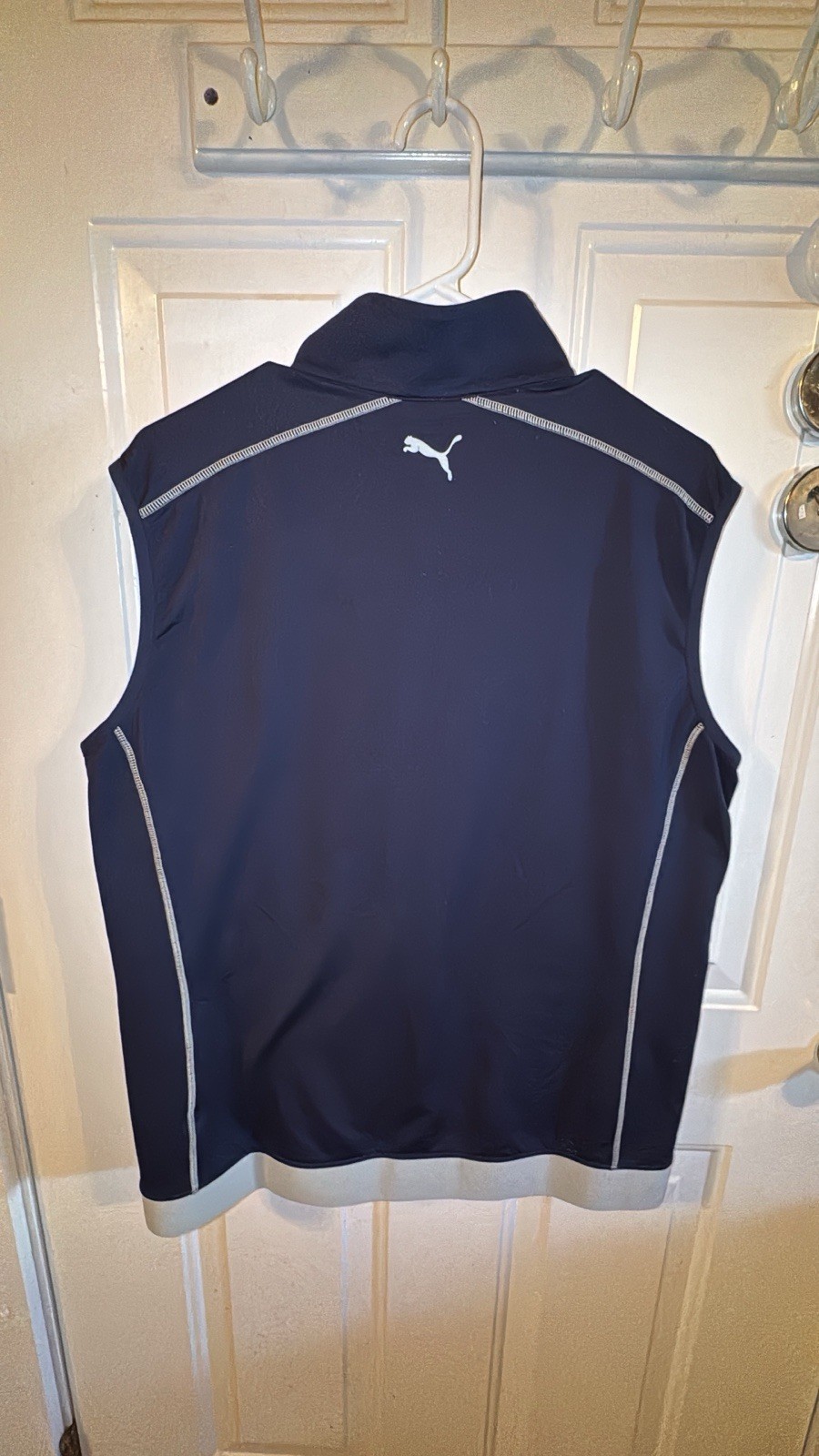 Puma Golf Clubhouse Vest Mens Medium Navy Blue Performance Full Zip Mock Neck. thumbnail 5