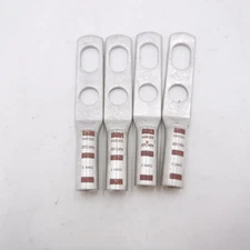 4 Pack Harger 2 AWG 2-Hole Slotted Compression Lug Brown GECLB22BC