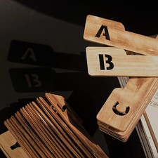Vinyl Record Dividers with A-Z Alphabetical Tabs,26 Pieces Wooden Divider for LP