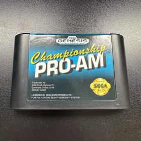 Championship Pro-Am (Sega Genesis, 1992) Complete in Box With Manual + Hang Tab