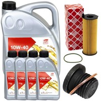 MotoröL Filter Set Febi SAE 10W-40 9 Liter + Schraube FüR Audi A6 A8 2.7 3.0 TDI