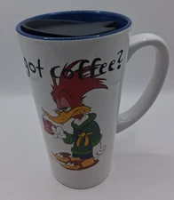 Woody Woodpecker “got  coffee?” Mug Universal Studios W/Lid M Ware Ceramic