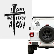 Faith Cross Car Decal Vinyl Sticker with Bible Verse, Durabl Style: 2Pcs Black