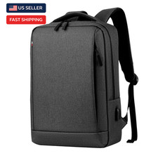 Slim Anti Theft Laptop Backpack USB Port Waterproof Travel Business Bag 15.6