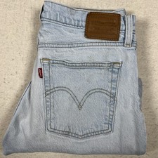 Levis Premium Wedgie Straight Jeans Women 29 Light Wash High Rise Denim Blue