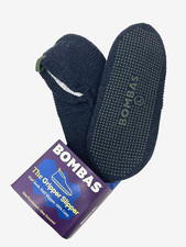 Bombas Gripper Slipper Half Socks Size L Blue Green Cozy Cushioned NEW