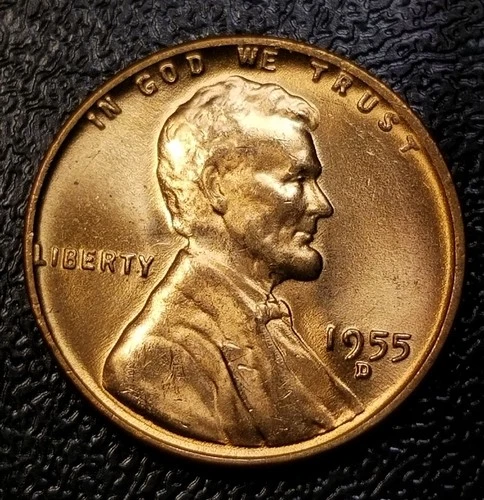 1955 D Denver Lincoln Wheat Cent Brilliant Uncirculated (BU)#2