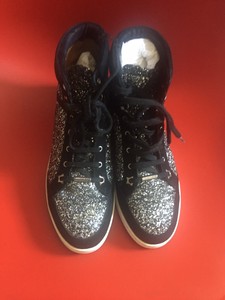 black glitter trainers