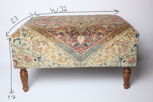 Coffe table Cover with handmade rug,Upholstery Ottoman Stool Bench Furnitures - Picture 3 of 10