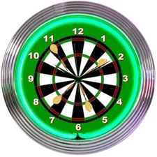 Neonetics 8DARTC Darts Mancave 15 Inches Neon Clock
