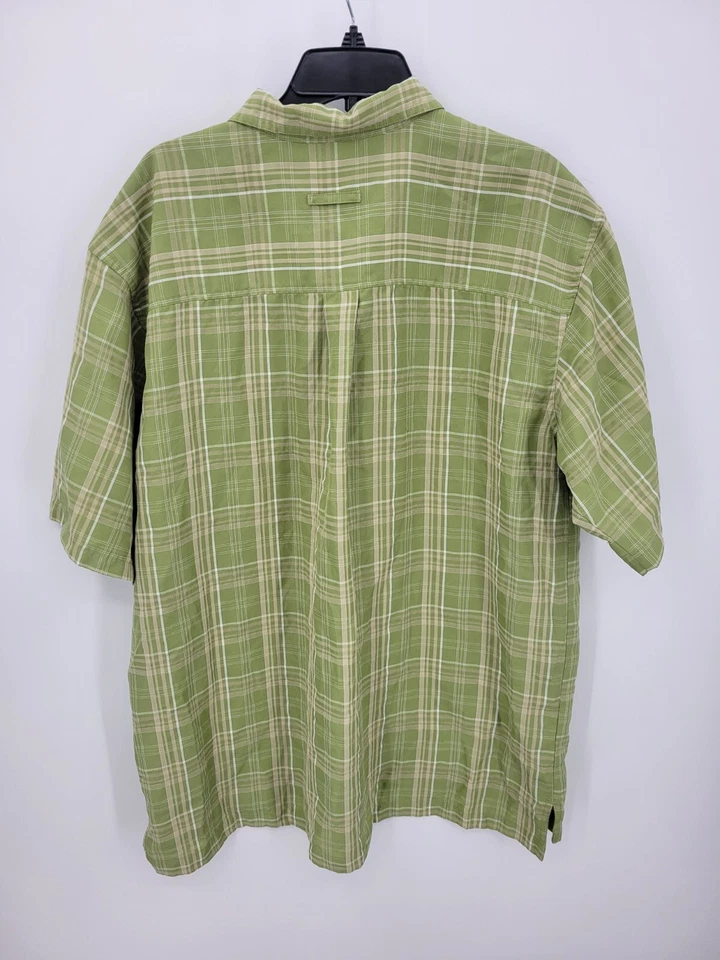 Quest Outdoor Shirt Mens XL Green Plaid Short Sleeve Performance Button Up - Image 2 of 4