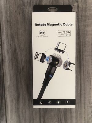 180°+360° Rotate Magnetic Charger Cable Phone Fast Charging Type C Micro USB IOS