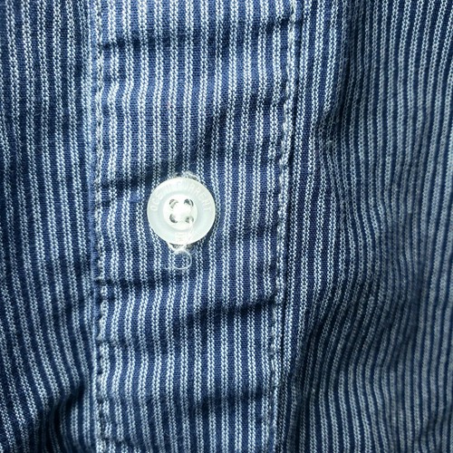 OCEAN CURRENT Long Sleeve Stripe Button Up Shirt | Men's 2XL | Blue - Picture 4 of 8