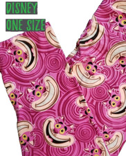 NWT LuLaRoe Disney OS CHESHIRE CAT Large Face DEEP PINK PURPLE Leggings RARE