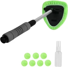 Windshield Cleaner -Microfiber Car Window Cleaning Tool with Extendable Handle a