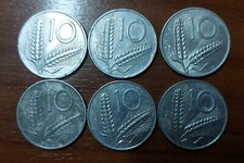 6 monete da 10 lire (anni 50 e anni 70)