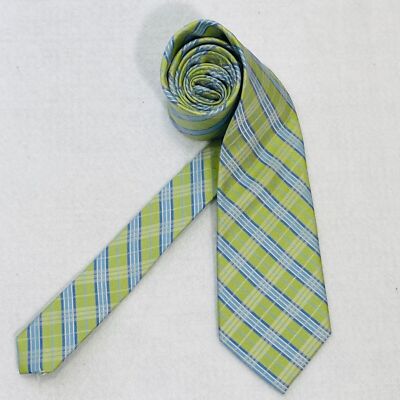 Beau Brummel Soho Mens Neck Tie Checks Woven Silk Plaid Long 59 x 3.1/4