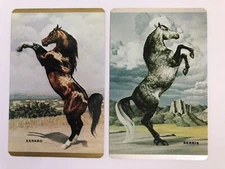 Zarabo Serris Horse Jumping Horses Vintage Artist Painting 2x Playing SWAP CARDS