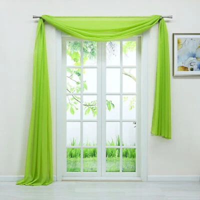 Gardine Vorhang Querbehang Voile Fertiggardine Dekogardinen Stores Schals Weiß - Bild 1 von 4