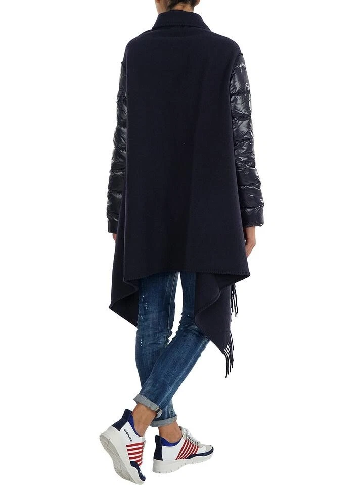CHAQUETA PONCHO NUEVA MONCLER MANTELLA AZUL OSCURO MANGAS PLUMÓN GANSO S/PEQUEÑA Foto 4 de 4