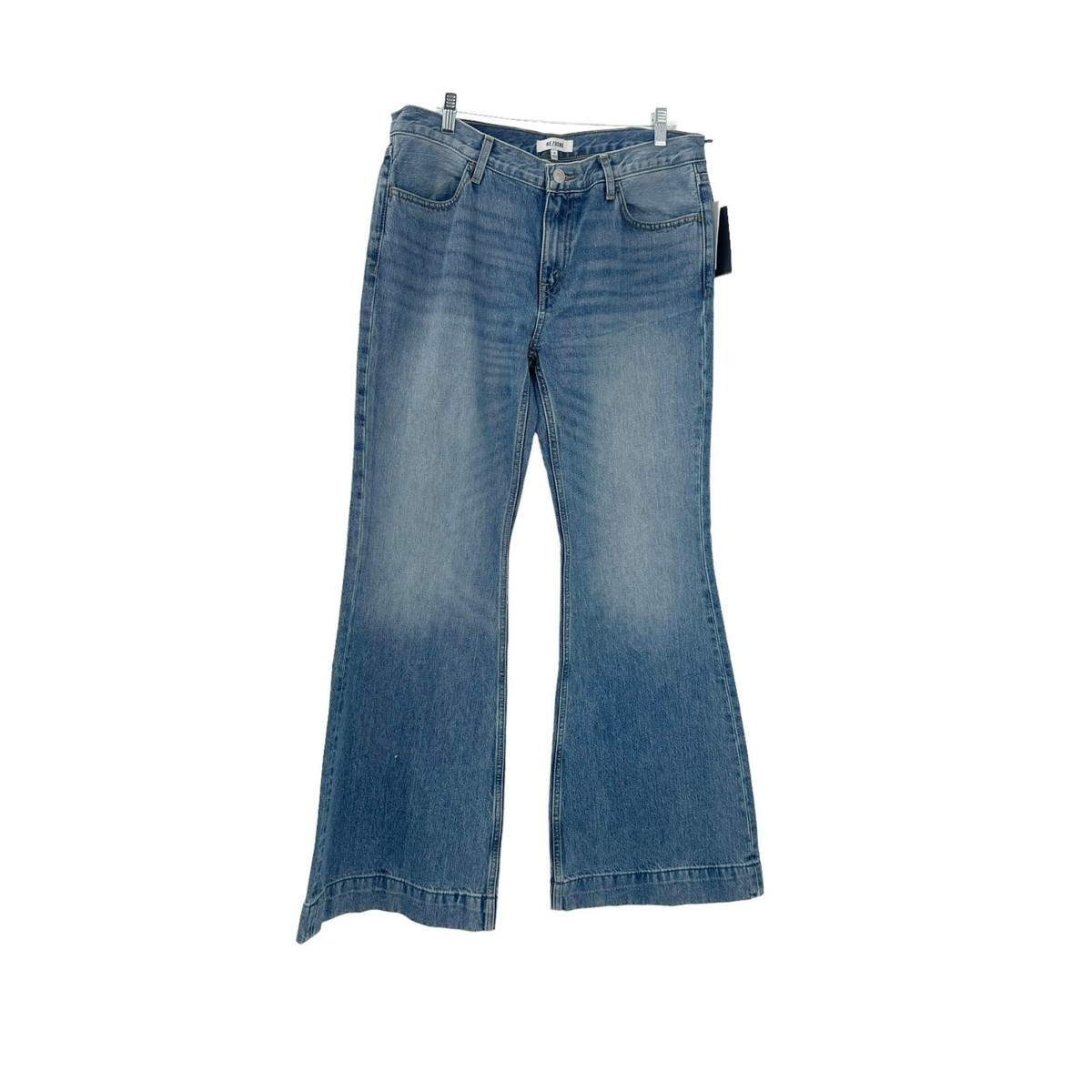 Re/Done 148-03W70LRBL 70s Low-Rise Flared Jeans Denim Lake
