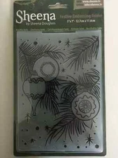 Sheena Douglass 5” x 7” Festive Embossing Folder - Baubles Baby NEW