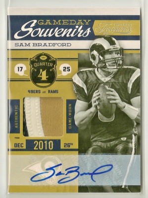 Sam Bradford 2011 Timeless Treasures Prime 3 Farbe Gu Patch Autogramm Auto #D