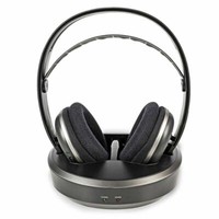 Nedis Wireless Headphones Radio Frequency RF Over-ear Charging Base Black/Silver