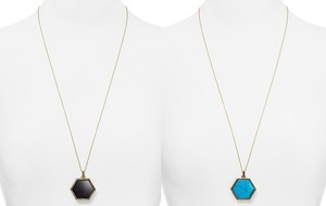 New House of Harlow 1960 Fashion N002183 Crystal Pendant Gold Chain Necklace