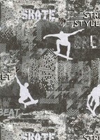 Kindertapete Sweet And Cool Skateboarder Grau Erismann 10141-34 (2,53€/1Qm)